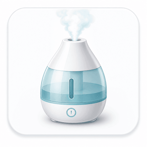 Room humidifier icon with mist.